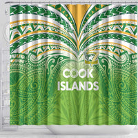 Cook Islands Rugby League Shower Curtain Tatau Tribal Motifs-Light Green Color LT03 - Polynesian Pride
