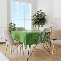 Cook Islands Rugby League Tablecloth Tatau Tribal Motifs-Light Green Color LT03 - Polynesian Pride