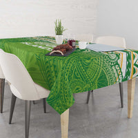 Cook Islands Rugby League Tablecloth Tatau Tribal Motifs-Light Green Color LT03 - Polynesian Pride