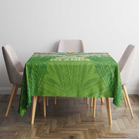 Cook Islands Rugby League Tablecloth Tatau Tribal Motifs-Light Green Color LT03 - Polynesian Pride