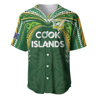 Custom Cook Islands Rugby League Baseball Jersey Tatau Tribal Motifs-Dark Green Color LT03 Green - Polynesian Pride