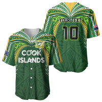 Custom Cook Islands Rugby League Baseball Jersey Tatau Tribal Motifs-Dark Green Color LT03 - Polynesian Pride