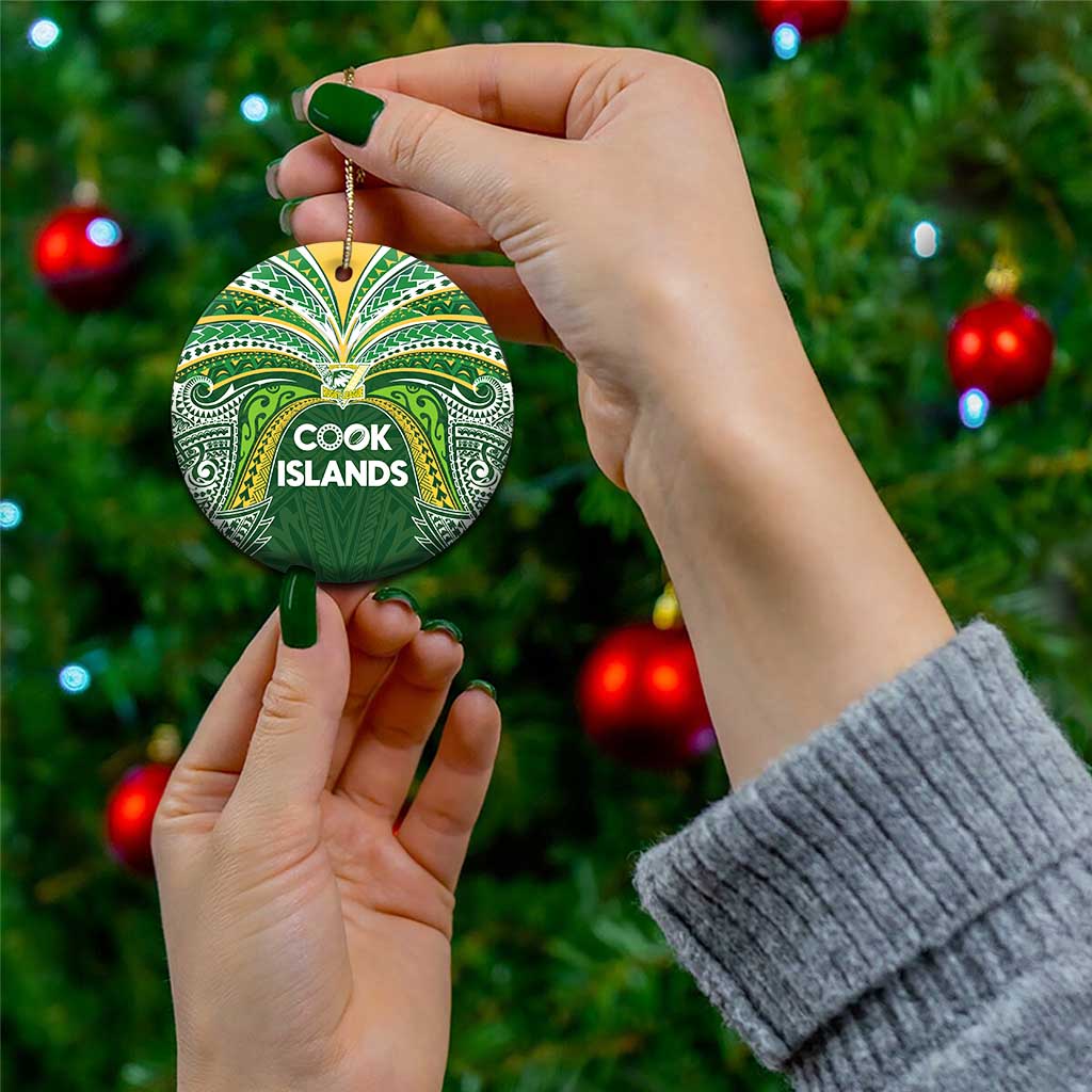 Cook Islands Rugby League Ceramic Ornament Tatau Tribal Motifs-Dark Green Color - Polynesian Pride