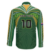 Custom Cook Islands Rugby League Family Matching Puletasi and Hawaiian Shirt Tatau Tribal Motifs-Dark Green Color LT03 - Polynesian Pride