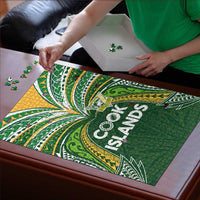 Cook Islands Rugby League Puzzle Tatau Tribal Motifs-Dark Green Color - Polynesian Pride