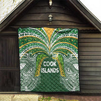 Cook Islands Rugby League Quilt Tatau Tribal Motifs-Dark Green Color LT03 - Polynesian Pride