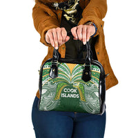 Cook Islands Rugby League Shoulder Handbag Tatau Tribal Motifs-Dark Green Color LT03 One Size Green - Polynesian Pride