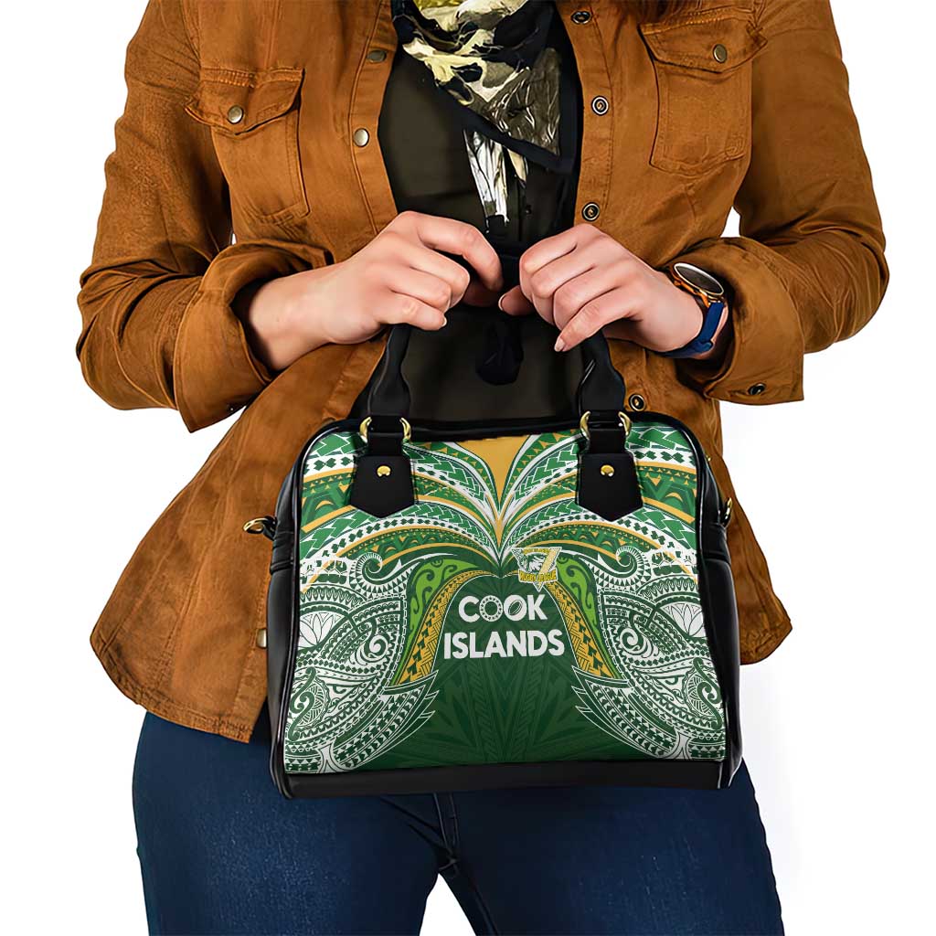 Cook Islands Rugby League Shoulder Handbag Tatau Tribal Motifs-Dark Green Color LT03 - Polynesian Pride