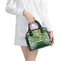 Cook Islands Rugby League Shoulder Handbag Tatau Tribal Motifs-Dark Green Color LT03 - Polynesian Pride