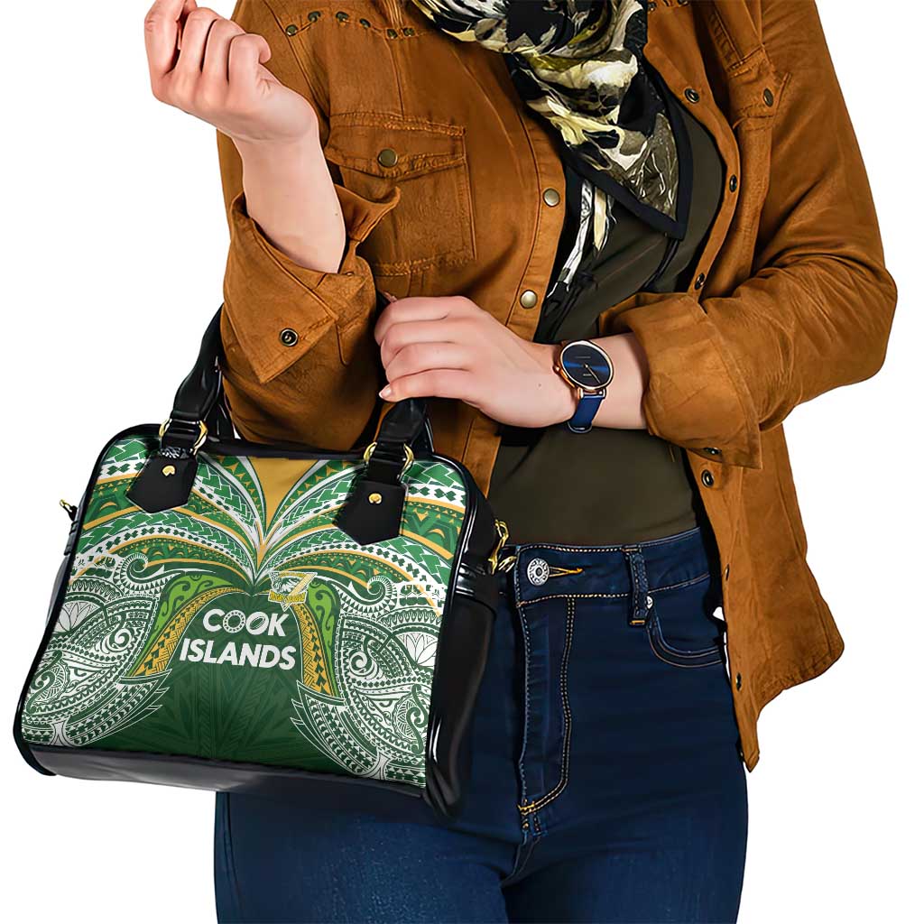 Cook Islands Rugby League Shoulder Handbag Tatau Tribal Motifs-Dark Green Color LT03 - Polynesian Pride