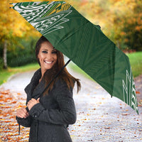 Cook Islands Rugby League Umbrella Tatau Tribal Motifs-Dark Green Color - Polynesian Pride