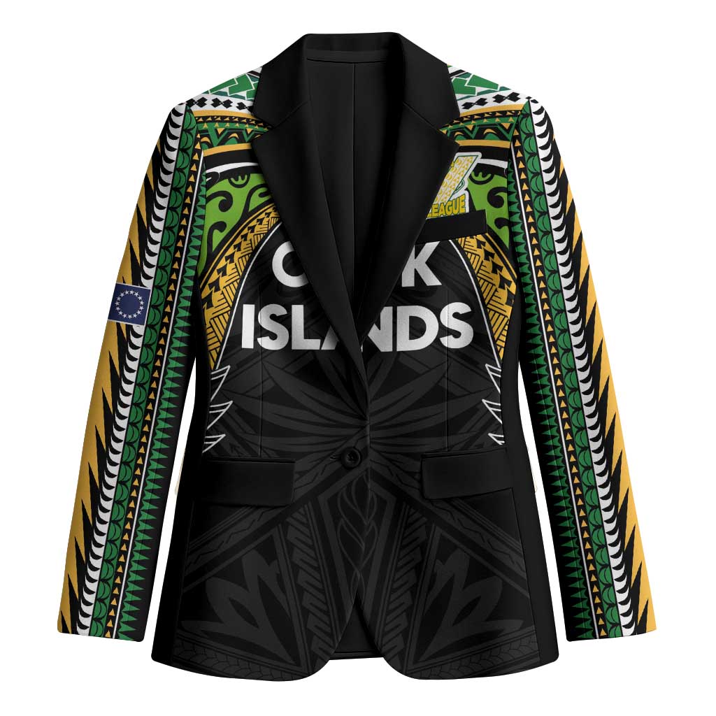 Custom Cook Islands Rugby League Blazer Tatau Tribal Motifs-Black Color LT03 Unisex Black - Polynesian Pride
