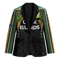 Custom Cook Islands Rugby League Blazer Tatau Tribal Motifs-Black Color LT03 Unisex Black - Polynesian Pride
