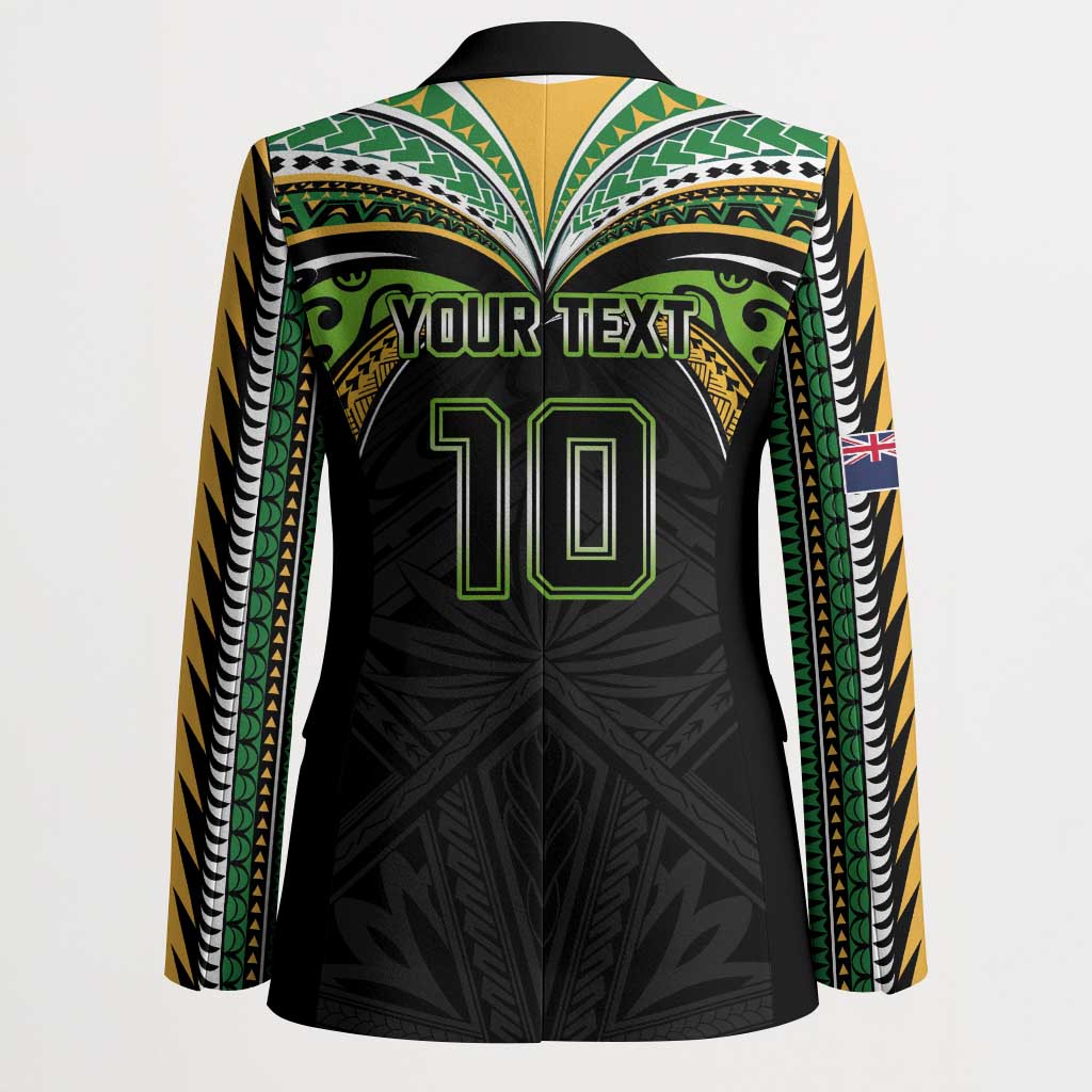 Custom Cook Islands Rugby League Blazer Tatau Tribal Motifs-Black Color LT03 - Polynesian Pride