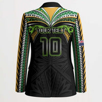 Custom Cook Islands Rugby League Blazer Tatau Tribal Motifs-Black Color LT03 - Polynesian Pride
