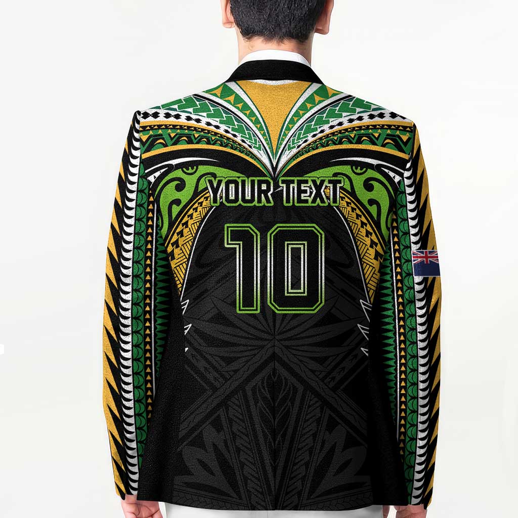 Custom Cook Islands Rugby League Blazer Tatau Tribal Motifs-Black Color LT03 - Polynesian Pride