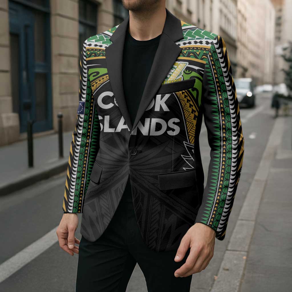 Custom Cook Islands Rugby League Blazer Tatau Tribal Motifs-Black Color LT03 - Polynesian Pride