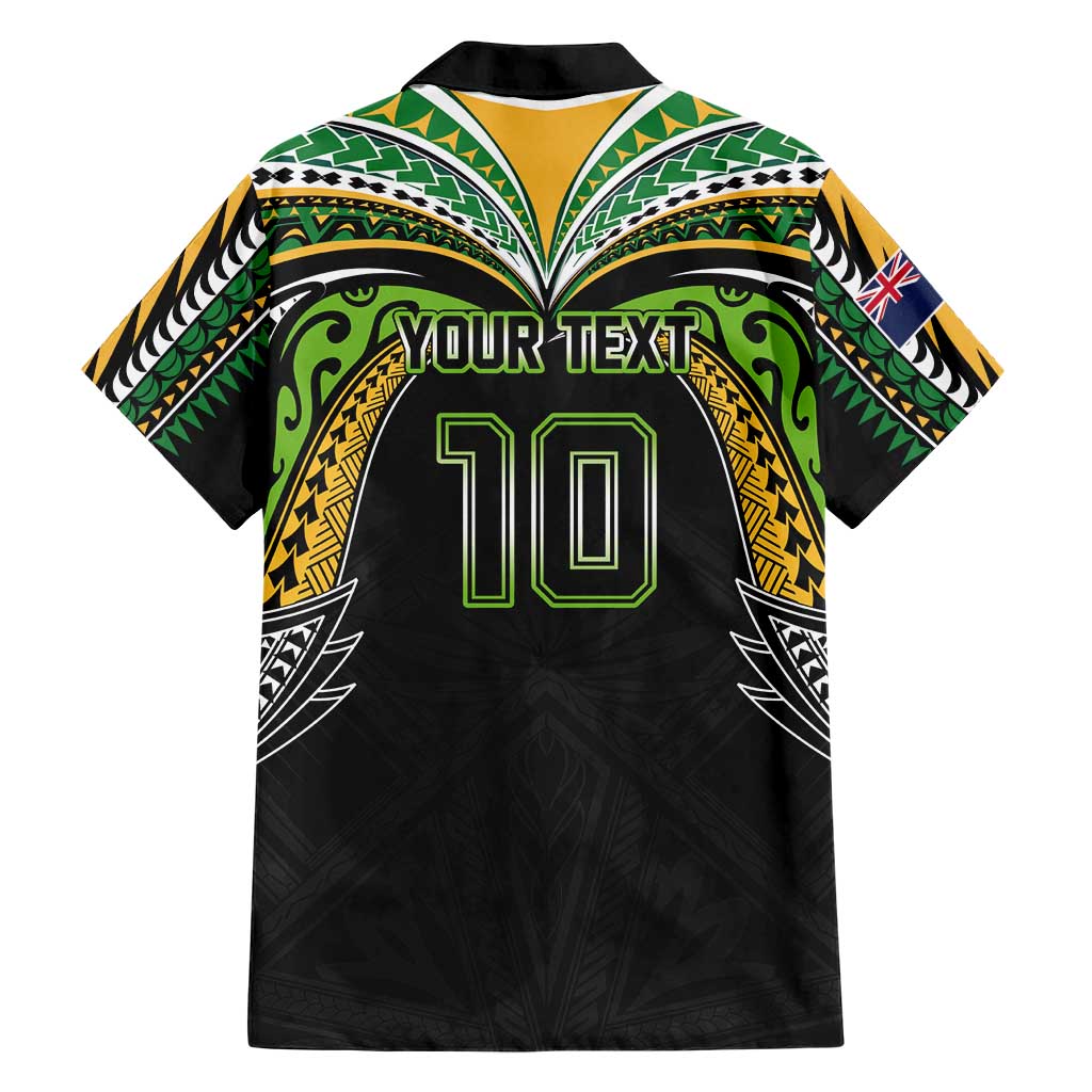 Custom Cook Islands Rugby League Family Matching Mermaid Dress and Hawaiian Shirt Tatau Tribal Motifs-Black Color LT03 - Polynesian Pride