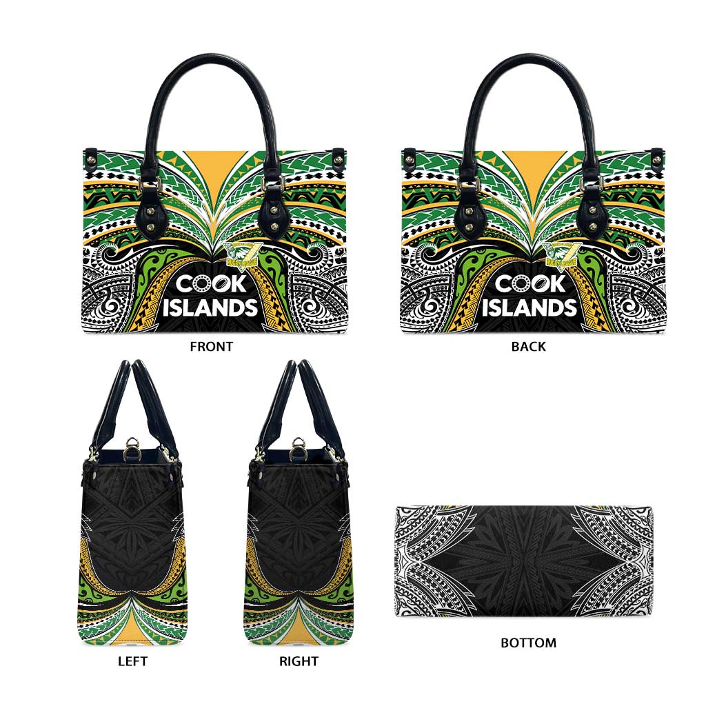 Cook Islands Rugby League Leather Bag Tatau Tribal Motifs-Black Color LT03 - Polynesian Pride