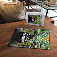 Cook Islands Rugby League Puzzle Tatau Tribal Motifs-Black Color LT03 - Polynesian Pride