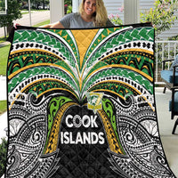 Cook Islands Rugby League Quilt Tatau Tribal Motifs-Black Color LT03 Black - Polynesian Pride