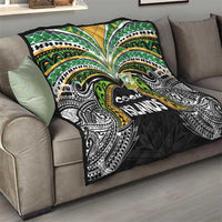 Cook Islands Rugby League Quilt Tatau Tribal Motifs-Black Color LT03 - Polynesian Pride