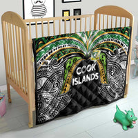 Cook Islands Rugby League Quilt Tatau Tribal Motifs-Black Color LT03 - Polynesian Pride