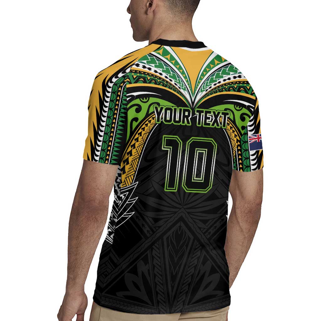 Custom Cook Islands Rugby League Rugby Jersey Tatau Tribal Motifs-Black Color - Polynesian Pride