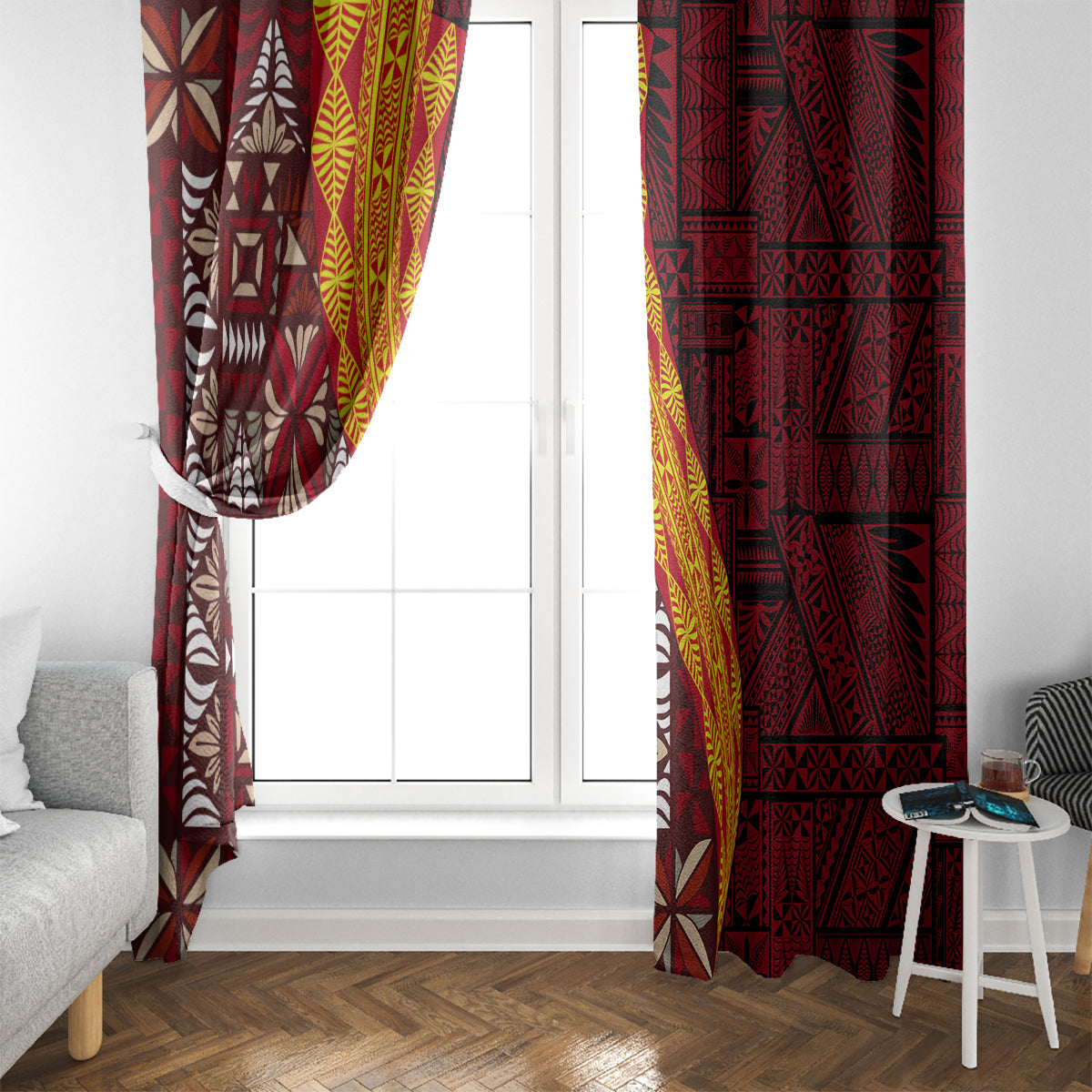 Tonga Feletoa Kupesi Fakatonga Window Curtain LT03 - Polynesian Pride