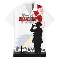 Tokelau ANZAC Day Family Matching Summer Maxi Dress and Hawaiian Shirt Lest We Forget Red Poppy Flowers and Soldier LT03 Dad's Shirt - Short Sleeve White - Polynesian Pride