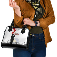 Tokelau ANZAC Day Shoulder Handbag Lest We Forget Red Poppy Flowers and Soldier LT03 - Polynesian Pride