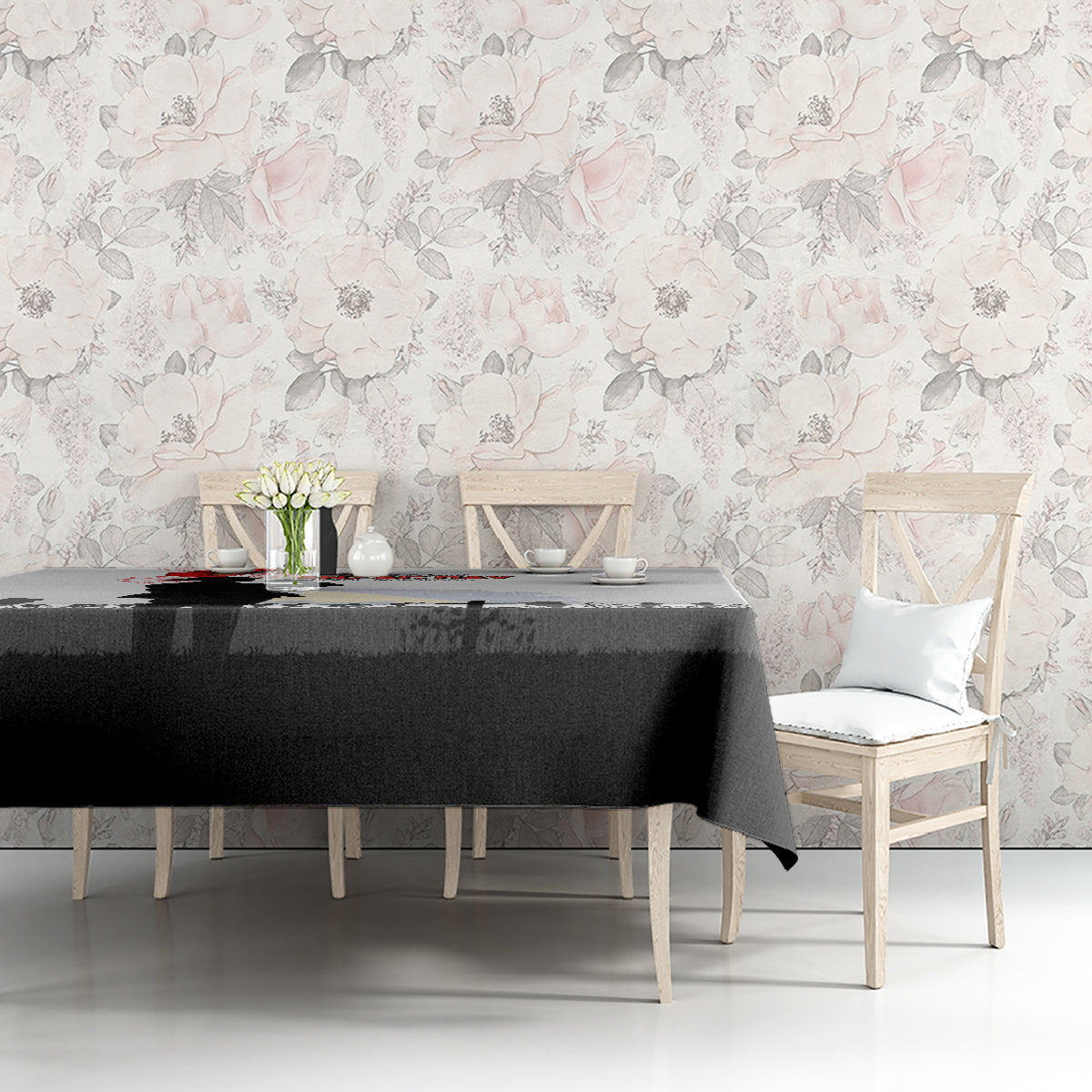 Tokelau ANZAC Day Tablecloth Lest We Forget Red Poppy Flowers and Soldier LT03 - Polynesian Pride