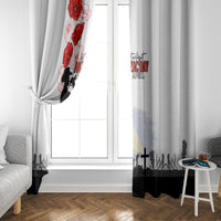 Tokelau ANZAC Day Window Curtain Lest We Forget Red Poppy Flowers and Soldier LT03 - Polynesian Pride