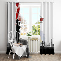 Tokelau ANZAC Day Window Curtain Lest We Forget Red Poppy Flowers and Soldier LT03 - Polynesian Pride