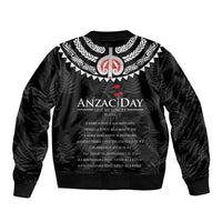 New Zealand ANZAC Day Sleeve Zip Bomber Jacket Lest We Forget Haka Dance Respect LT03 - Polynesian Pride