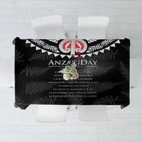 New Zealand ANZAC Day Tablecloth Lest We Forget Haka Dance Respect LT03 Black - Polynesian Pride