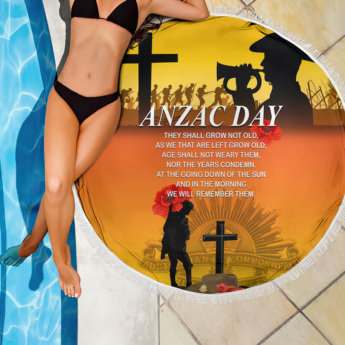 New Zealand and Australia ANZAC Day Beach Blanket Gallipoli Lest We Forget LT03 - Polynesian Pride