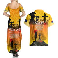 New Zealand and Australia ANZAC Day Couples Matching Summer Maxi Dress and Hawaiian Shirt Gallipoli Lest We Forget LT03 - Polynesian Pride