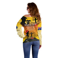 New Zealand and Australia ANZAC Day Off Shoulder Sweater Gallipoli Lest We Forget LT03 - Polynesian Pride