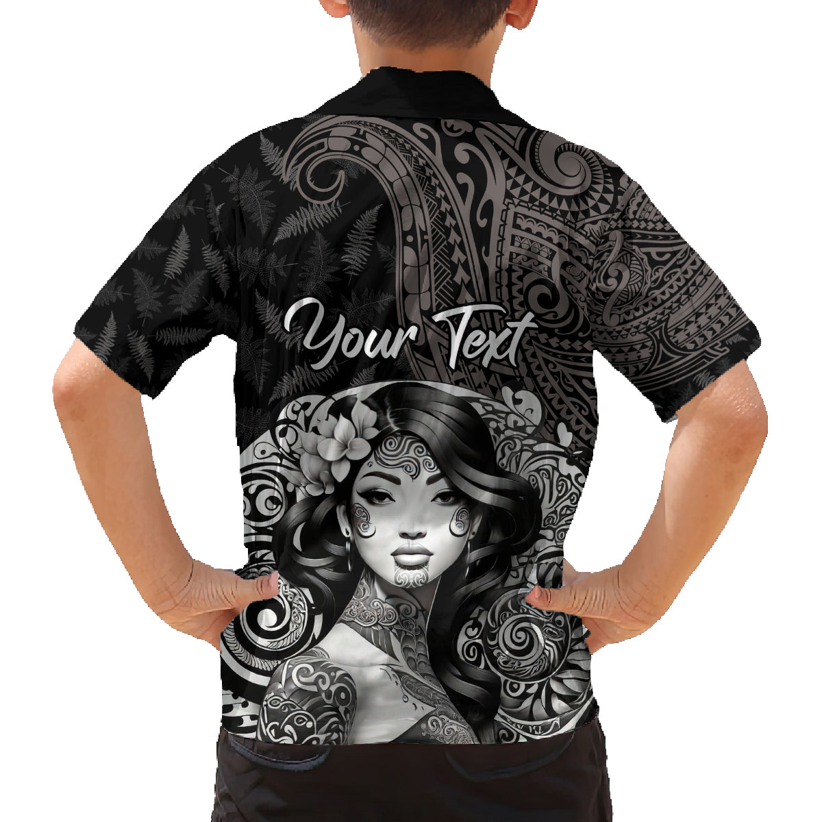 Custom New Zealand Women's Day Family Matching Tank Maxi Dress and Hawaiian Shirt Maori Tribal Girl and Silver Fern Pattern LT03 - Polynesian Pride