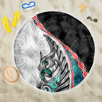 New Zealand Beach Blanket Manaia Fern and Koru Maori Pattern