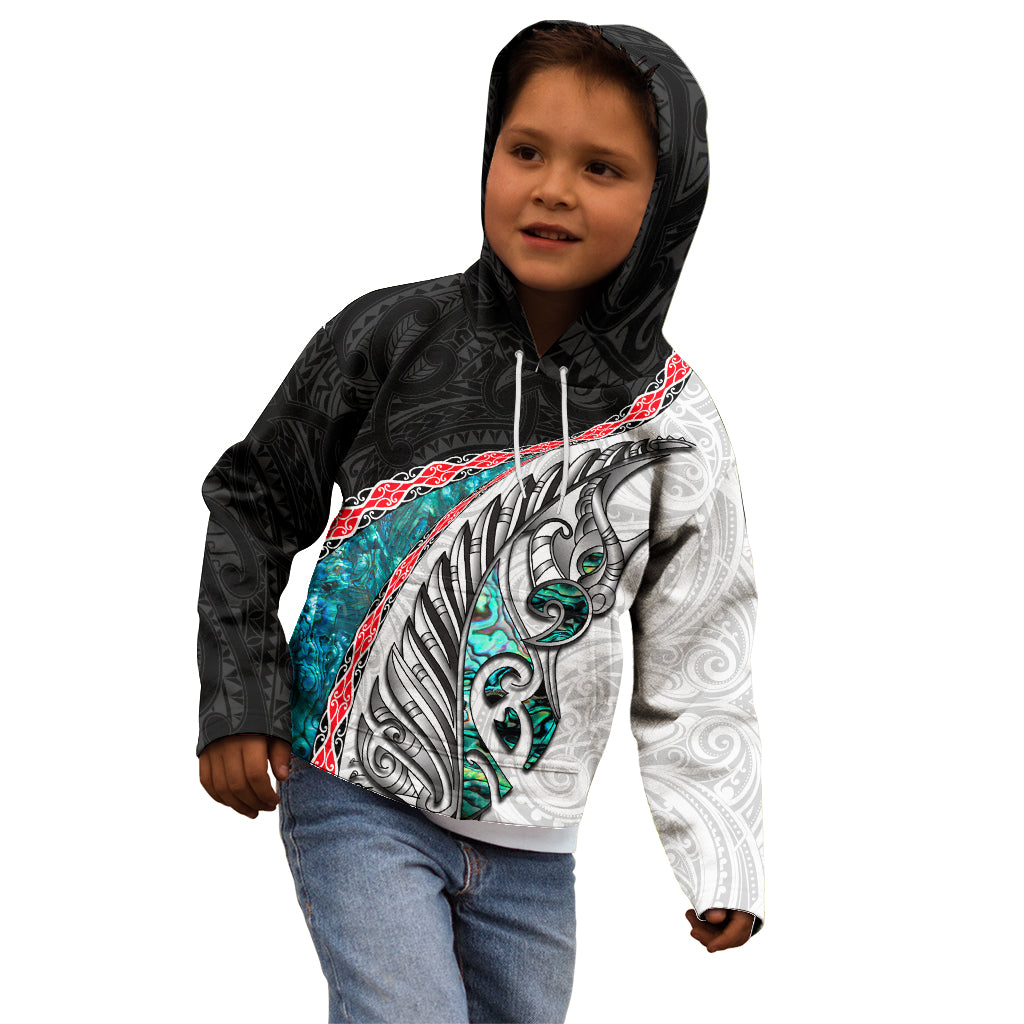 New Zealand Kid Hoodie Manaia Fern and Koru Maori Pattern LT03 - Polynesian Pride