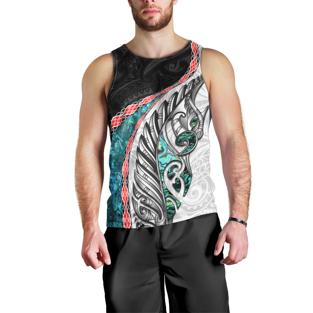 New Zealand Men Tank Top Manaia Fern and Koru Maori Pattern LT03 - Polynesian Pride