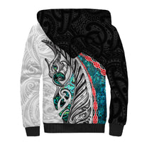 New Zealand Sherpa Hoodie Manaia Fern and Koru Maori Pattern LT03 - Polynesian Pride