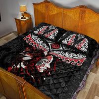 New Zealand Maori Girl Quilt Bed Set Silver Fern and Koru Pattern