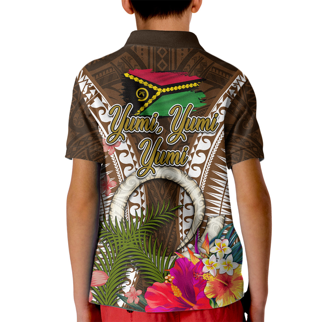 Vanuatu Selebretem 44th Indipendens Dei Kid Polo Shirt Yumi Pig Tusk and Namele Fern