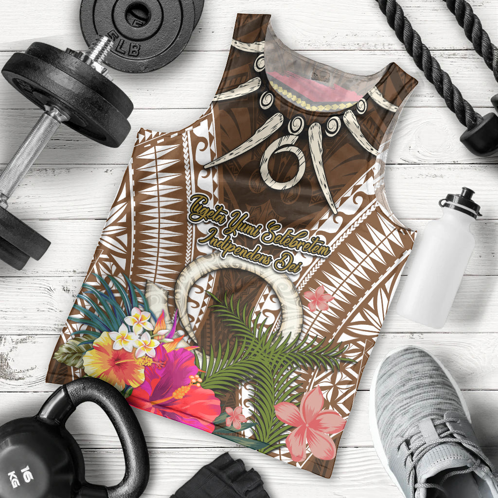 Vanuatu Selebretem 44th Indipendens Dei Men Tank Top Yumi Pig Tusk and Namele Fern