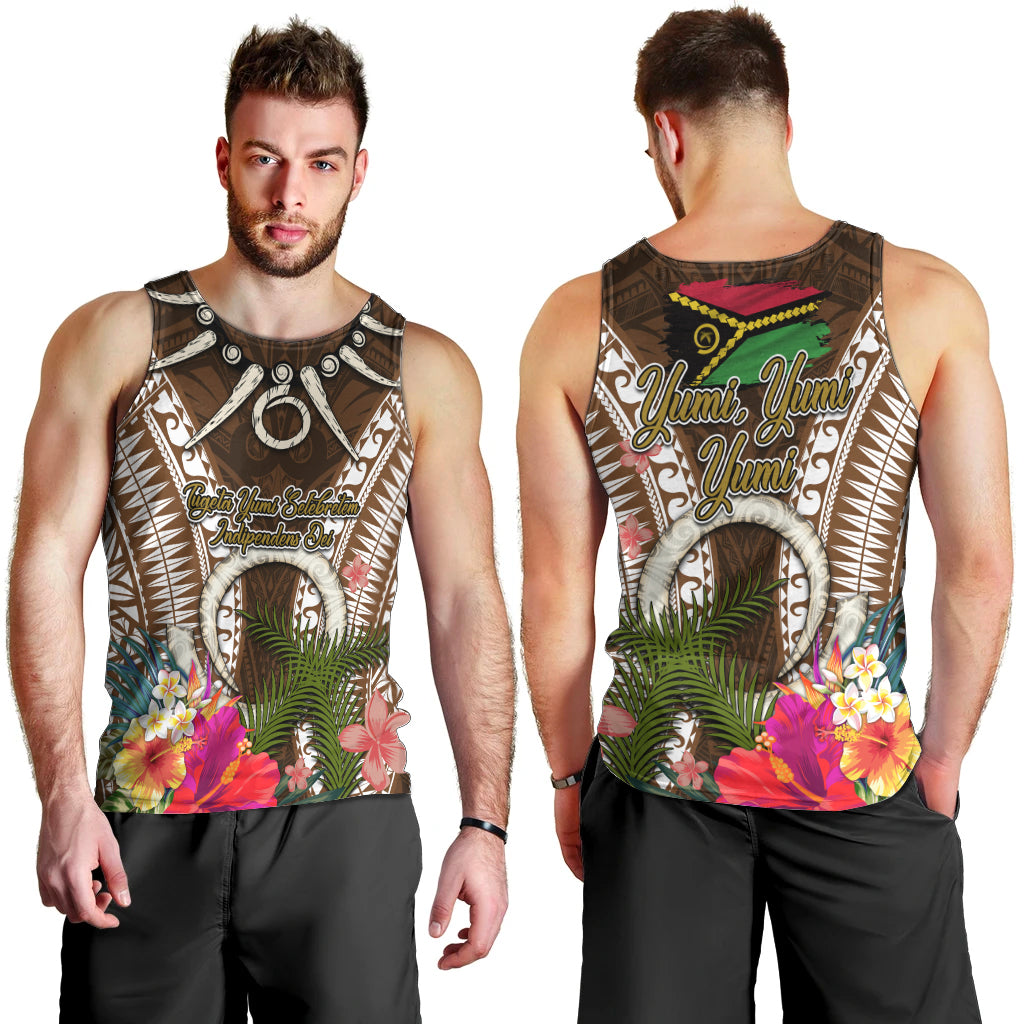 Vanuatu Selebretem 44th Indipendens Dei Men Tank Top Yumi Pig Tusk and Namele Fern
