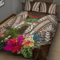 Vanuatu Selebretem 44th Indipendens Dei Quilt Bed Set Yumi Pig Tusk and Namele Fern