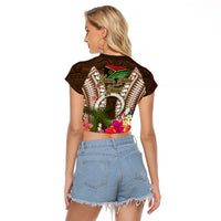 Vanuatu Selebretem 44th Indipendens Dei Raglan Cropped T Shirt Yumi Pig Tusk and Namele Fern